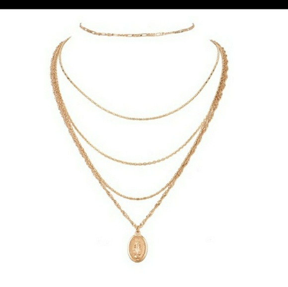 Silver or Gold MARY multilayered necklace - Picture 2 of 5